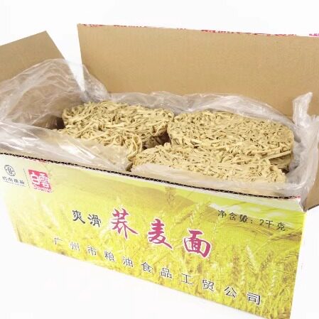 广州白云牌爽滑荞麦面 粗粮汤面营养面火锅宽条面手擀面整箱包邮 - 图3