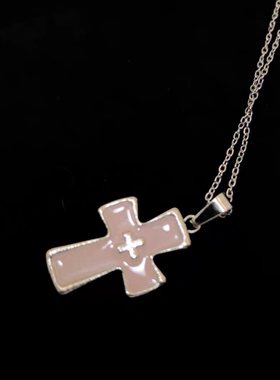 Vintage古着 Blush Cross 项链 甜妹风 Y2K 小众设计 轻复古