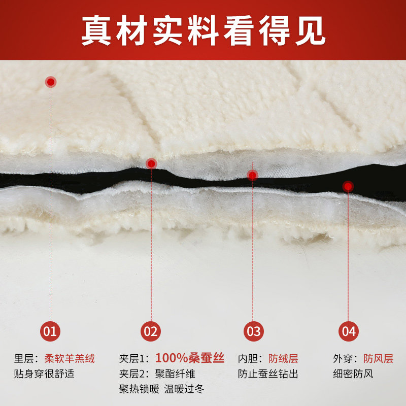 蚕丝外穿冬季加绒羊羔绒东北打底裤 沪元素打底裤