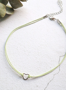 超仙绿色清新锁骨链毛衣链气质