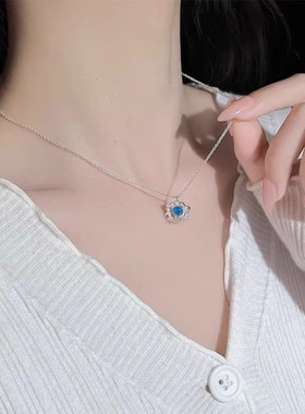 女童星月水晶吊坠项链生日礼物