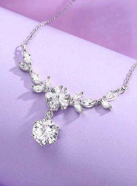 儿童紫藤花宝石项链女童生日礼物