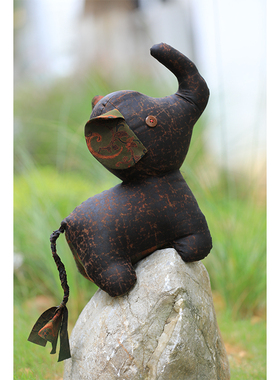 慢慢变蓝原创老花布小象