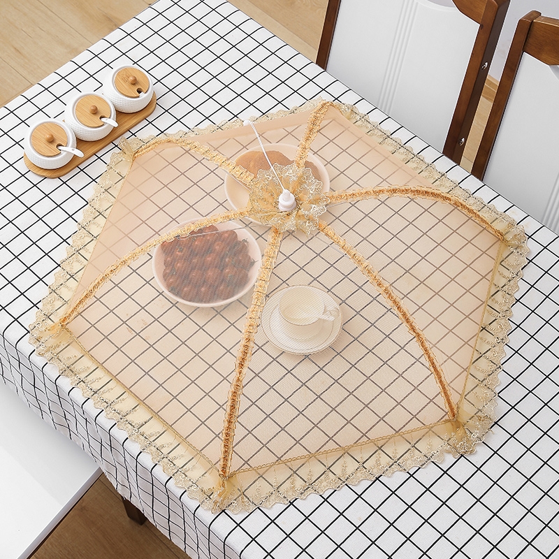 夏季餐桌罩透气家用神器网纱罩防尘防苍蝇盖菜罩可折叠圆形饭菜罩 - 图0