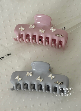 KANNO甜美醋酸蝴蝶结大号鲨鱼夹