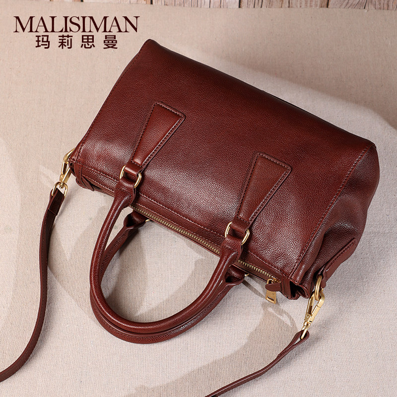 女2019新款手工真皮大容量波士顿包 玛莉思曼女士包袋