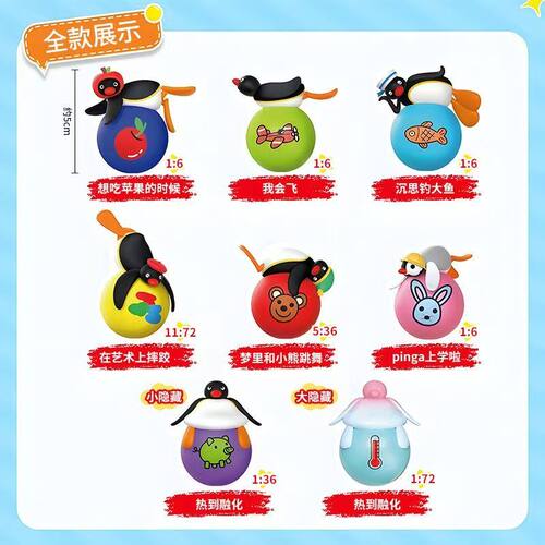 灵动创想萌动球PINGU企鹅盲盒奇思妙想不倒翁解压桌面摆件公仔 - 图1