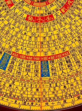 东定纯铜罗盘9寸三元三合综合盘
