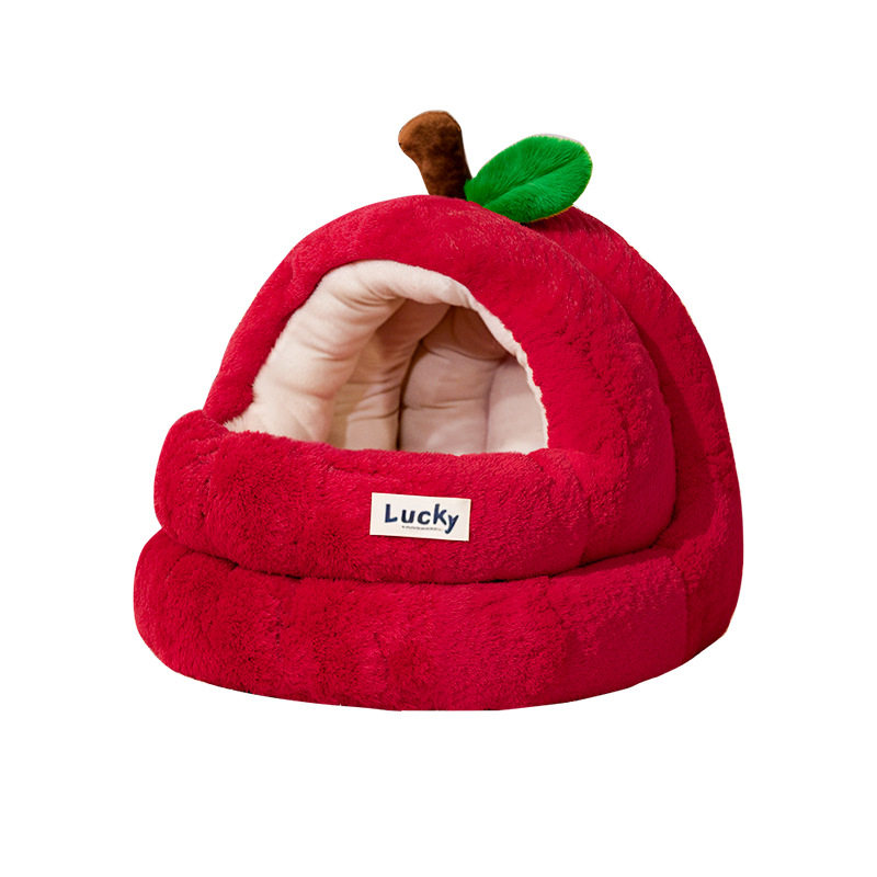 圣诞苹果冬季加厚保暖猫窝半封闭狗窝四季通用安全感宠物窝,淘宝优惠券,粉丝福利购,淘宝优惠卷