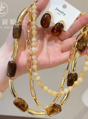 金钻新娘多层水晶项链2026新款