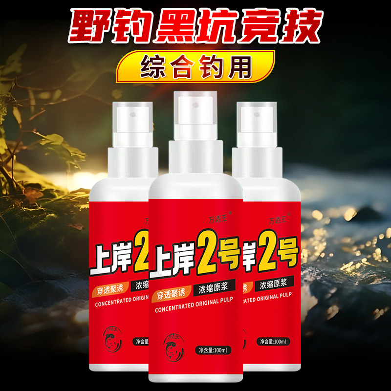 上岸2号钓鱼小药垂钓添加剂鲫鲢鳙鲤青草鳊鱼饵料窝料食喷剂钓王 - 图1