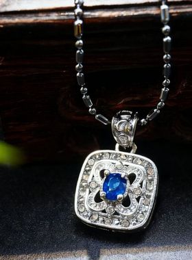 天然高级感蓝色几何方形项链时尚多样性发其一9081