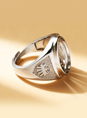 戒指空托男士铜戒托镶嵌绿松戒托