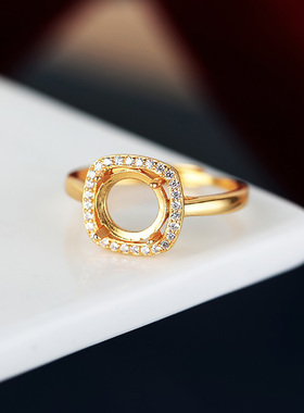 S925纯银戒指空托女戒托镶嵌翡翠