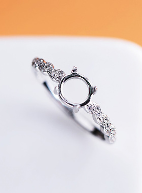 新S925纯银戒指空托戒托女款镶嵌