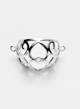 S925纯银吊坠空托女镶嵌宝石翡翠