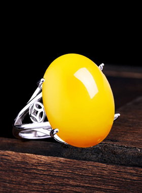 S925纯银戒指空托女镶嵌随形绿石