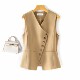 2026 Irregular Vest Vest ແມ່ຍິງອອກແບບໃຫມ່ Top Waist Slim Temperament Wear Suit Pony Clip