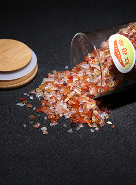 天然消磁水晶碎石白紫石榴石招财