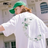 RickyiSclownry Clown White Ink поворачивается к индо -Mountain Camellia Circle Short -Sleeed T -For