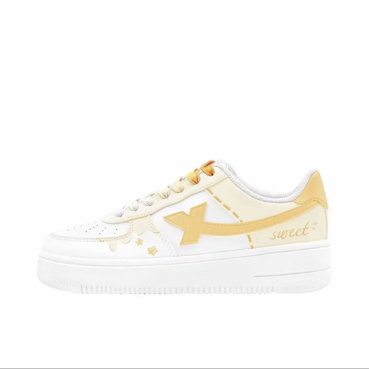 【定制球鞋】特步空军一号断裂时空手绘防滑耐磨低帮板鞋男款白蓝,淘宝优惠券,粉丝福利购,淘宝优惠卷