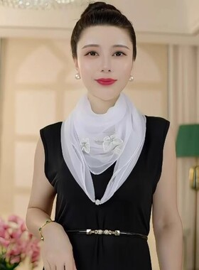 2026秋季新款磁扣立体灵动蝴蝶丝巾女百搭气质护颈多功能懒人围巾