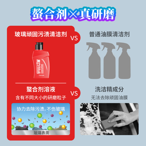 快美特汽车前挡风玻璃油膜清洁除水垢清洁剂强力去污除油膜去除剂 - 图2
