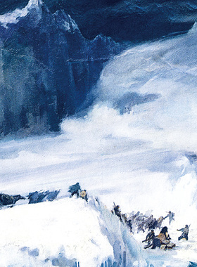 红军过雪山翻雪山长征画油画