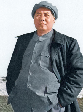 毛主席在浙江视察工作-1954年气质照下乡农村视察工作油画布微喷