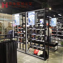 Shoe Store Shoe Rack Shoes Shelf Sneakers Middle Island Rack Luminous Show Shelf Iron Art Floor Putting Middle Child Shoes Exhibition Rack