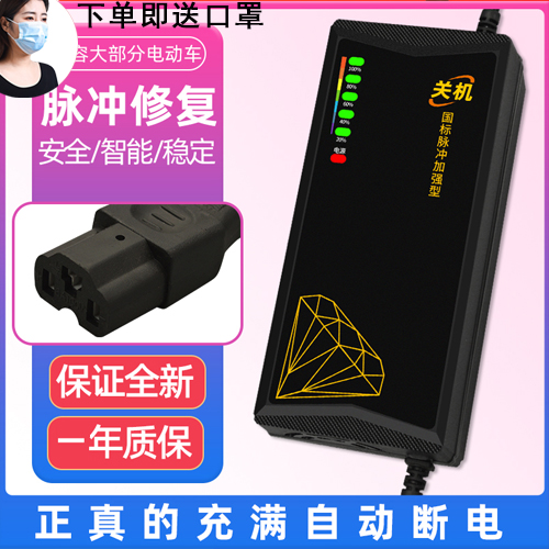 自动断电关机电动两三轮车通用电瓶充电器48V12AH60V20A72V32A45a - 图0