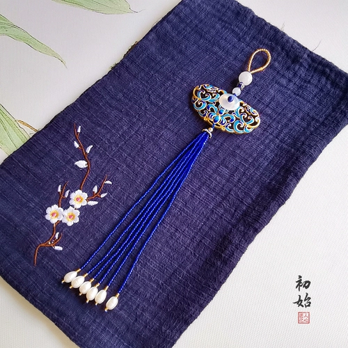 Оригинальная дизайнерская ретро эмаль, ханьфу, ципао, аксессуар, подвеска с кисточками, китайский стиль