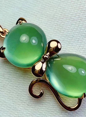 葡萄石吊坠呼啦啦18K金