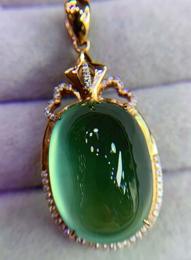 斯里兰卡天然葡萄石18K金镶嵌