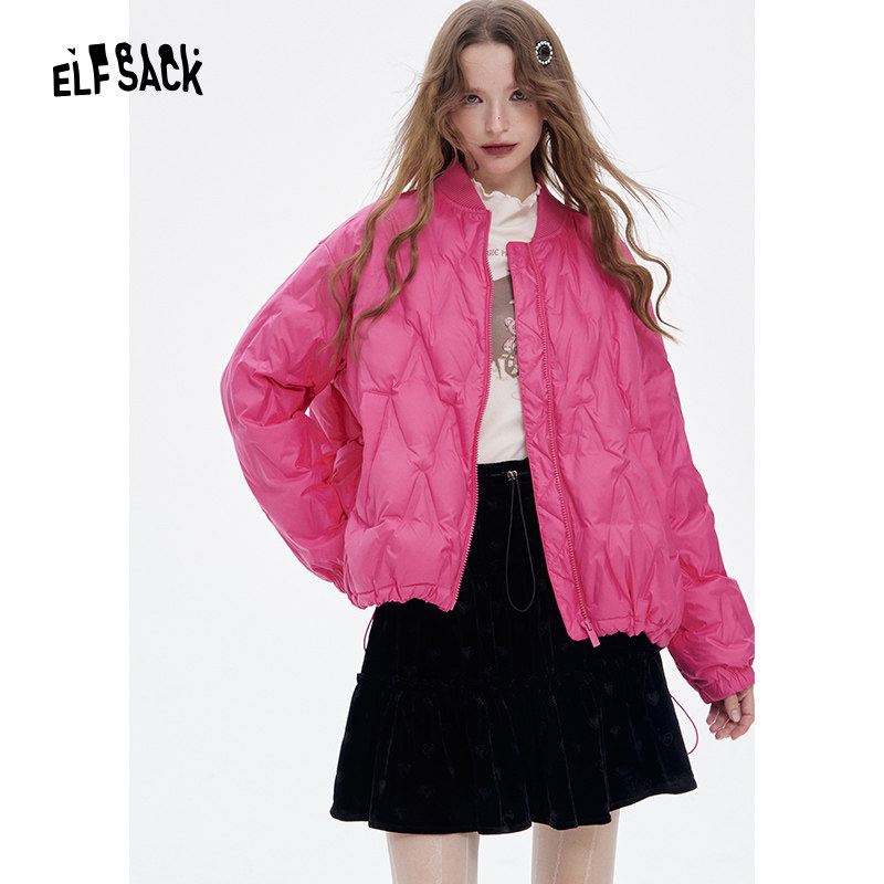 妖精的口袋廓形菱格轻薄短款羽绒服女2025冬季新款小个子保暖外套,淘宝优惠券,粉丝福利购,淘宝优惠卷