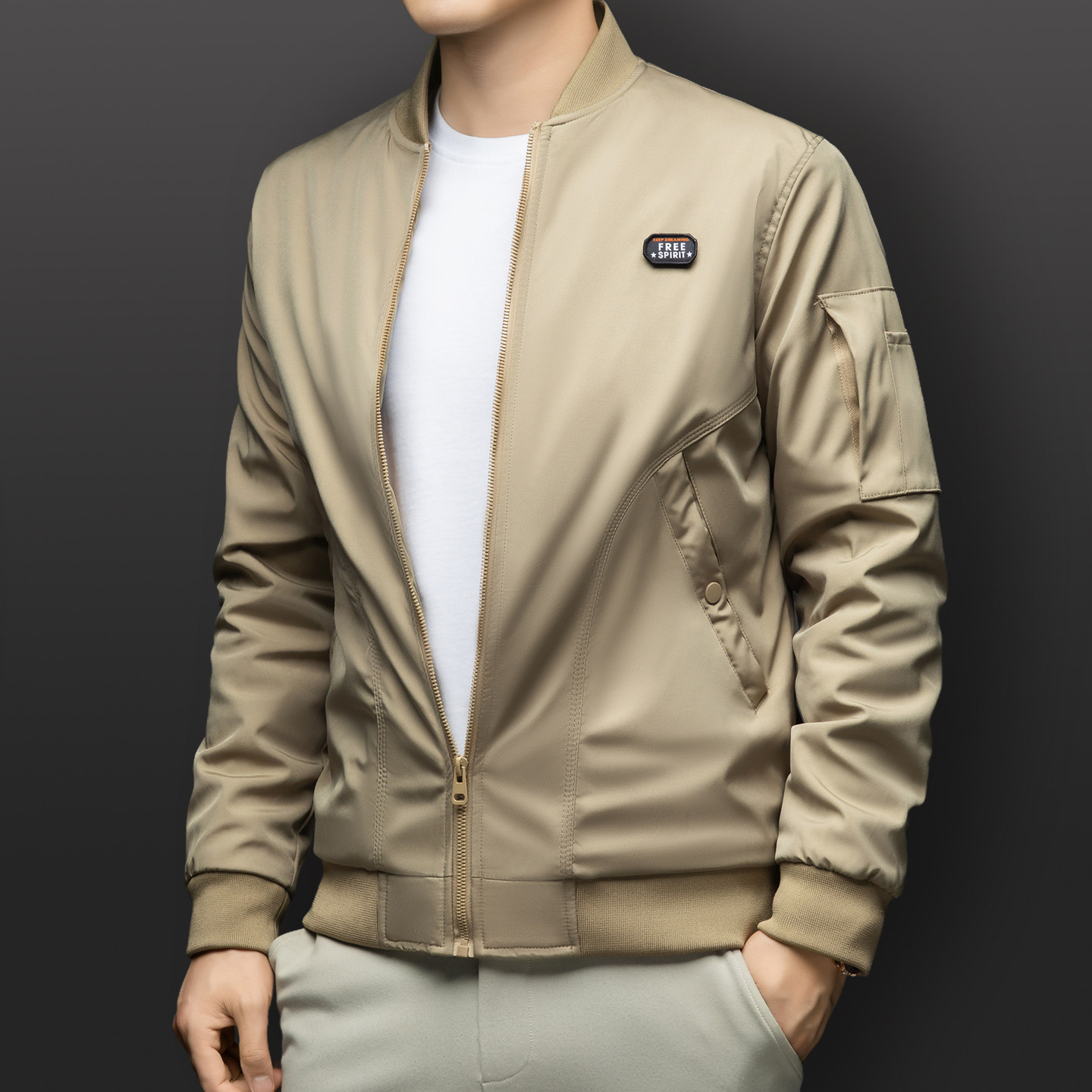 （含桑蚕丝）夹克男加棉加厚棒球领美式休闲加大码棒球服冬款外套,淘宝优惠券,粉丝福利购,淘宝优惠卷