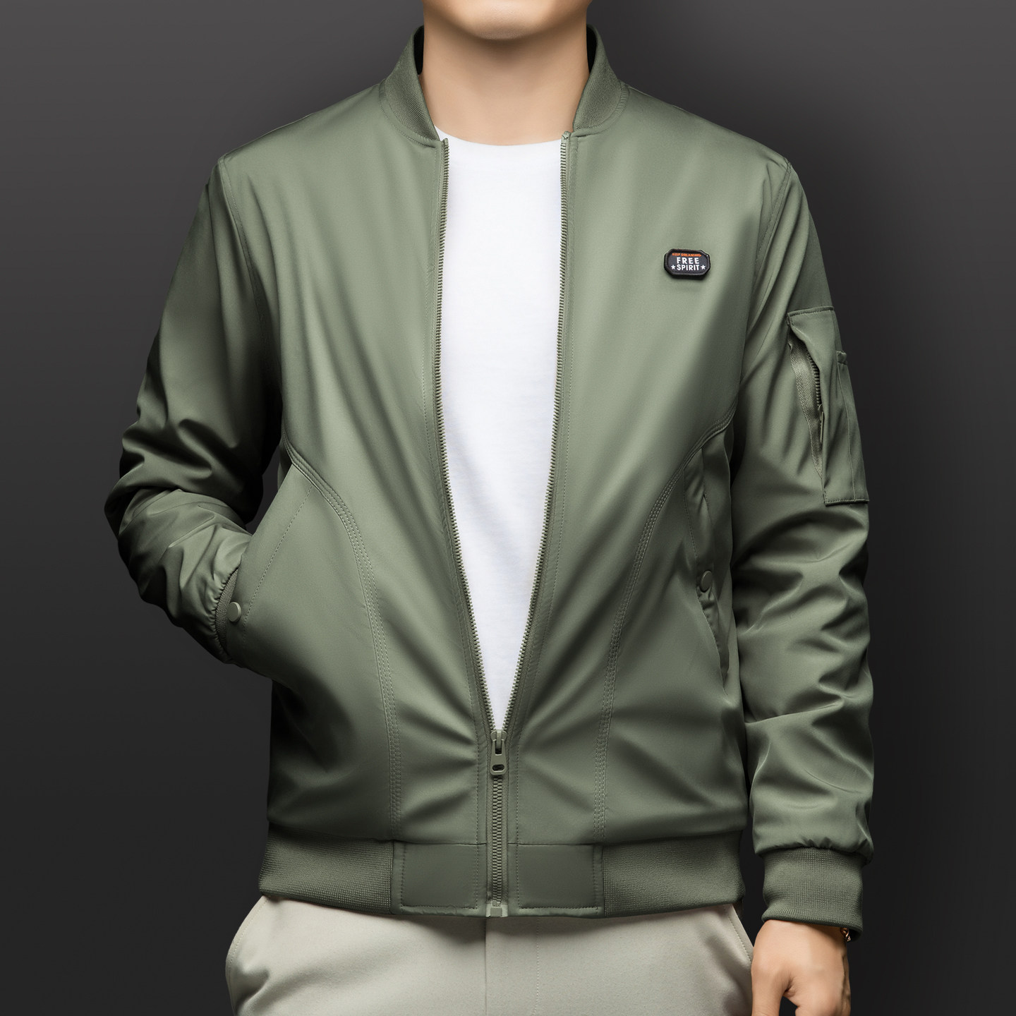 （含桑蚕丝）夹克男加棉加厚棒球领美式休闲加大码棒球服冬款外套,淘宝优惠券,粉丝福利购,淘宝优惠卷