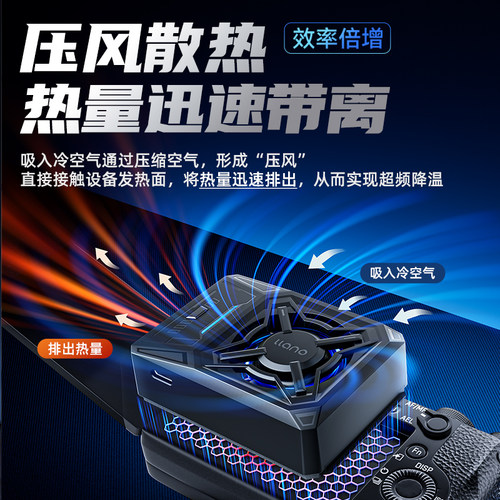 绿巨能V5压风式相机散热器适用于索尼zve1/10 A7M4 A7S3 A7C a7r5佳能r8富士XT4尼康Z30视频录制直播散热降温 - 图0
