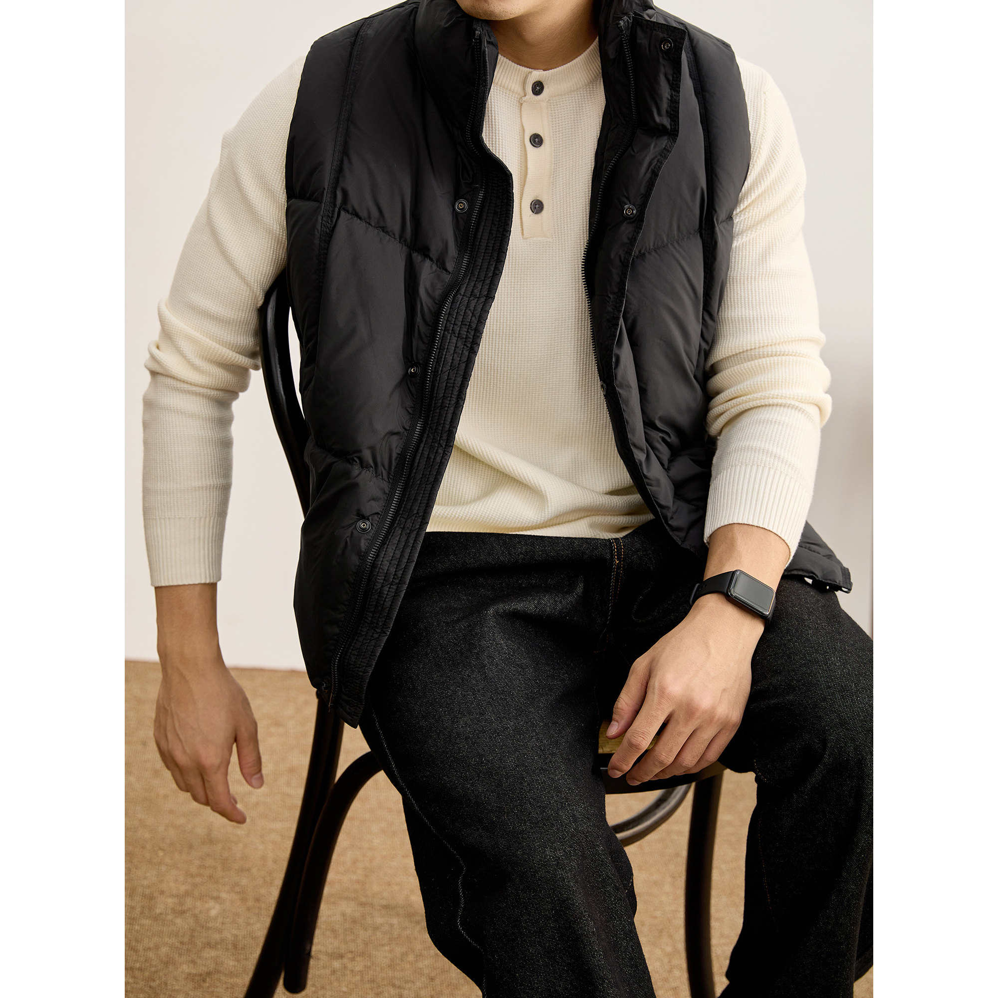 LUUD 潮流百搭立领马甲外套男士白鸭绒纯色休闲坎肩无袖羽绒服冬,淘宝优惠券,粉丝福利购,淘宝优惠卷