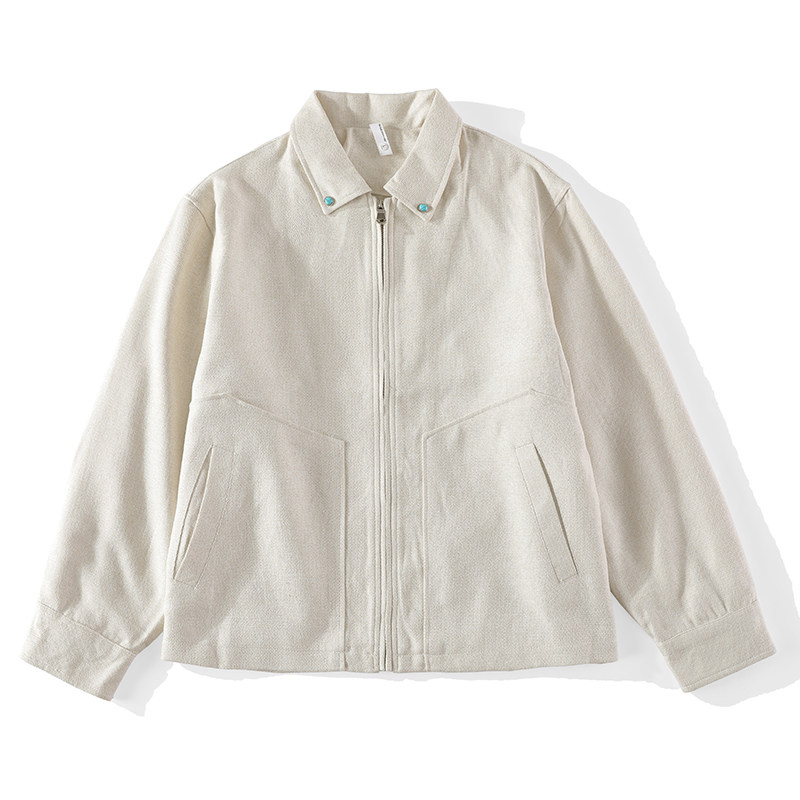 LUUD 轻奢气质编织肌理外套男士结构线口袋绿宝石钉扣小香风夹克,淘宝优惠券,粉丝福利购,淘宝优惠卷