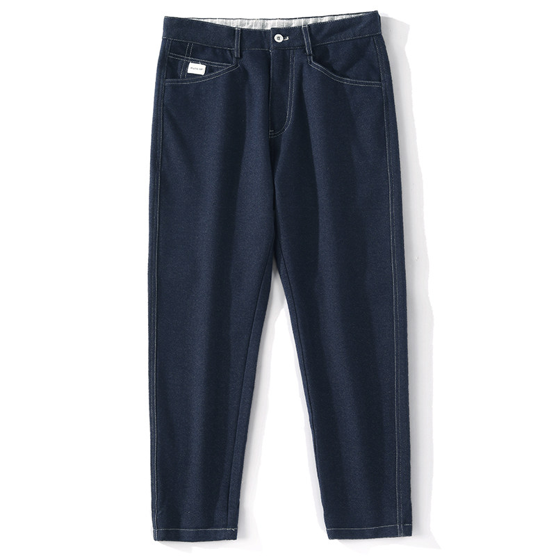 LUUD 秋冬经典蓝色牛仔裤痞帅潮牌百搭哈伦裤复古磨毛男士休闲裤,淘宝优惠券,粉丝福利购,淘宝优惠卷