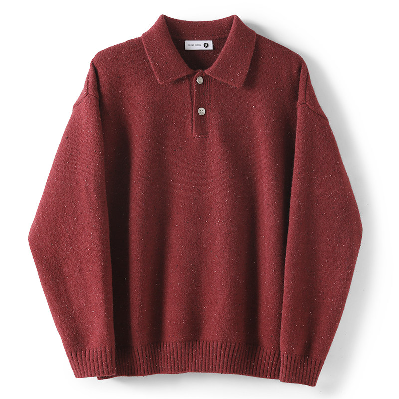 LUUD 儒雅气质炫彩北极绒针织POLO衫男秋冬彩点提花老钱翻领毛衣,淘宝优惠券,粉丝福利购,淘宝优惠卷