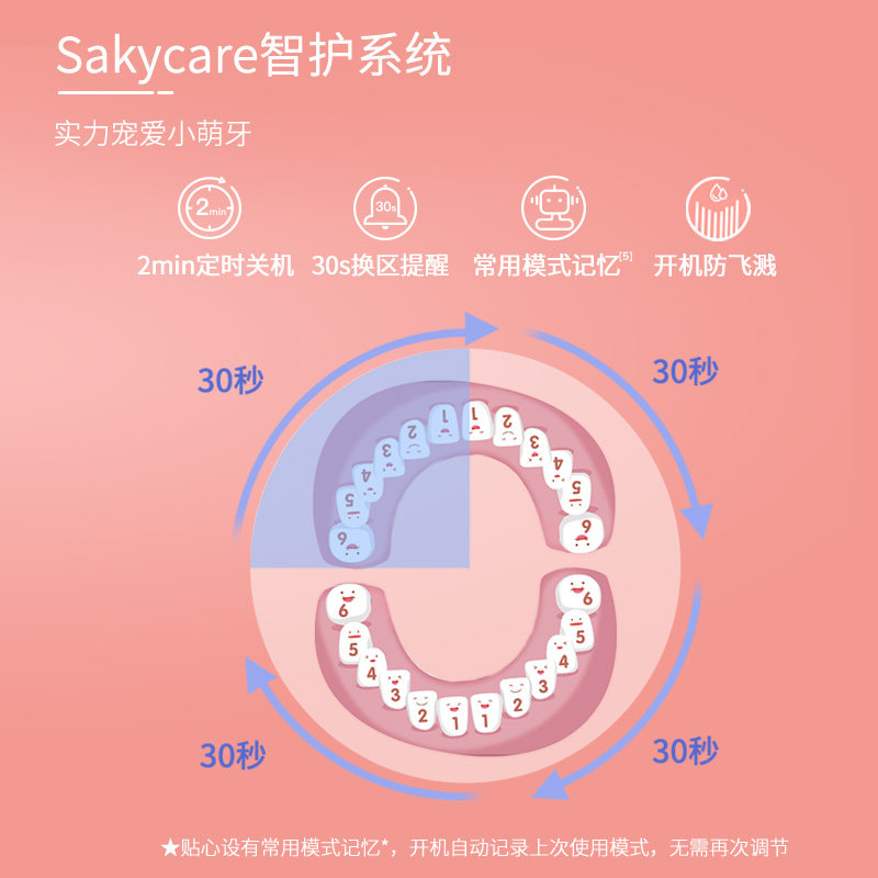 舒客儿童电动小孩宝宝软毛岁牙刷 saky舒客电动牙刷