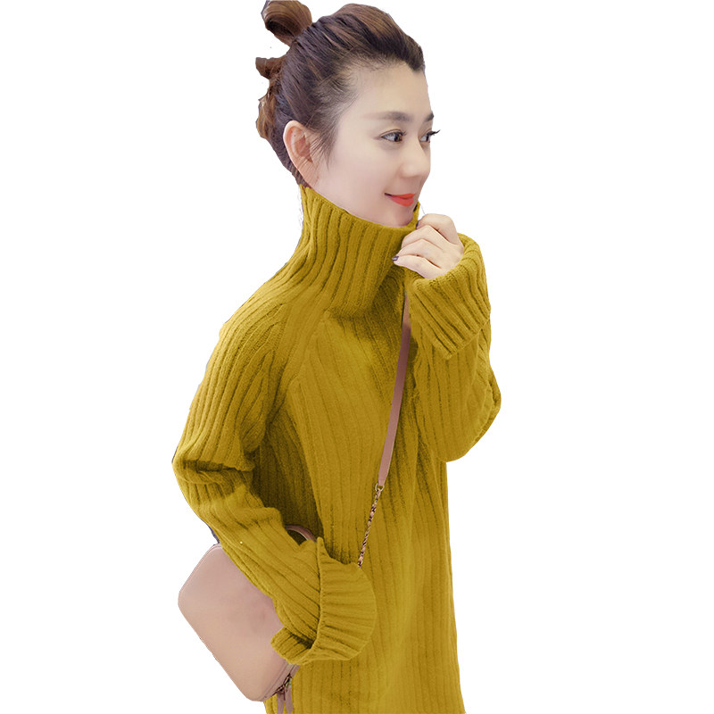 轻熟慵懒过膝小众高领针织2020毛衣 bobowaltz连衣裙