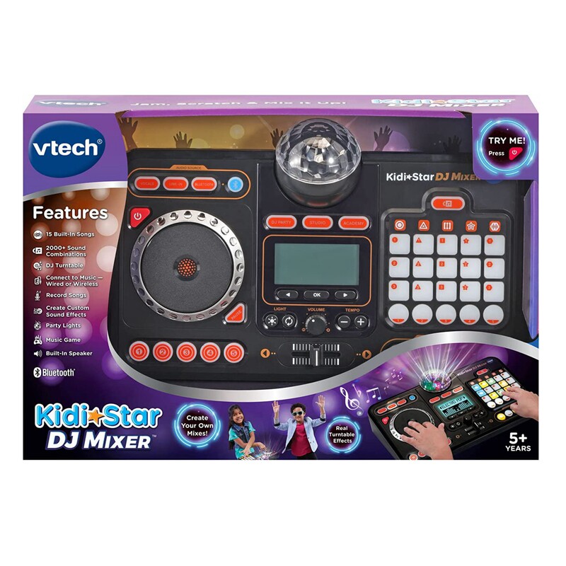VTech/伟易达 KidiStar儿童DJ混音器 15首内置歌曲 蓝牙连接 新款