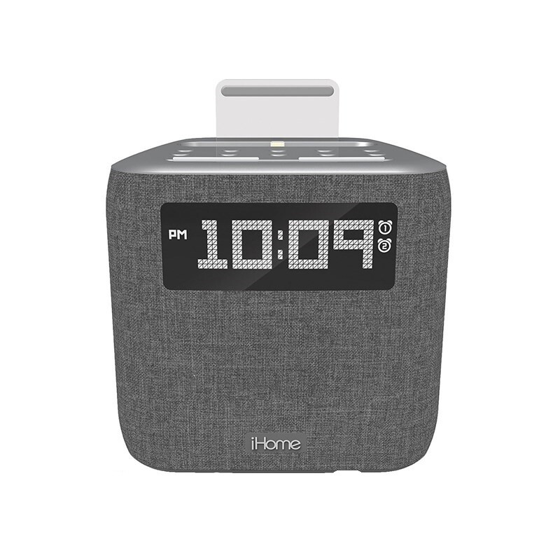 iHome iPL8XHG蓝牙音箱 双闹钟 收音机 可给苹果手机充电 居家 黑