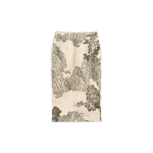 EXCEPTION例外秋装女新中式半身裙优雅气质绵羊毛半裙秋冬款 - 图3