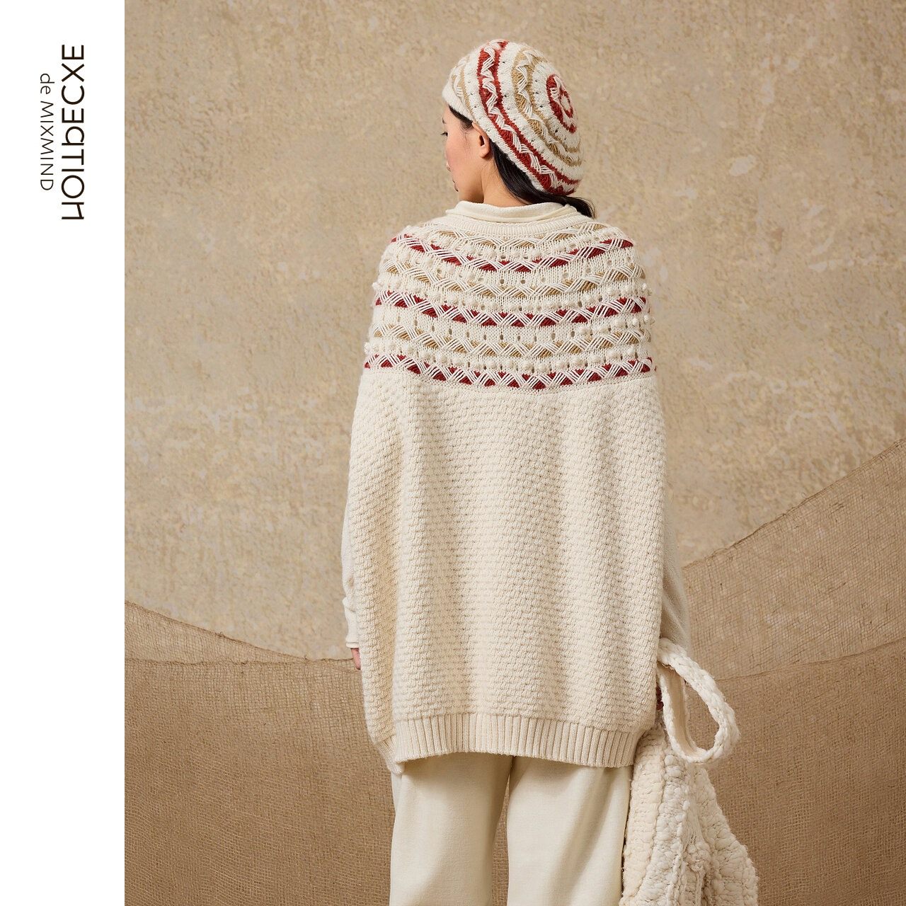 EXCEPTION例外女装羊毛针织衫上衣女秋冬内搭叠穿茧型针织套头衫 - 图1