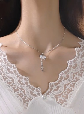 未晚925纯银女白玉髓葫芦项链