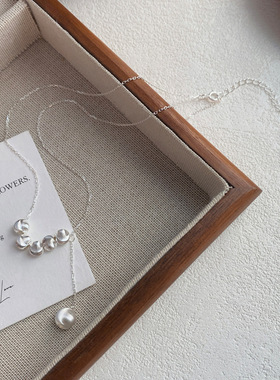 925银超闪猫眼小圆球锁骨链女